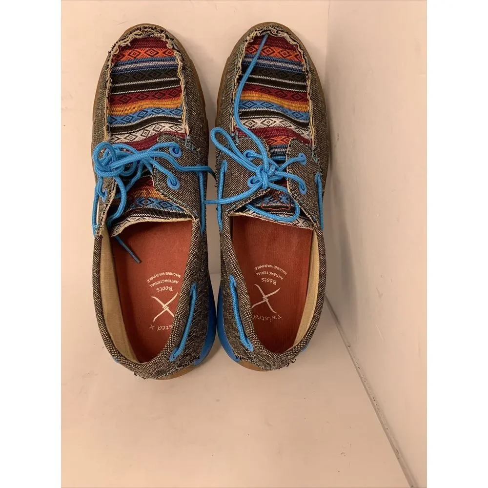 TWISTED X New Women's Size 9‎ .5 M Moc Toe Lace Up Boat Shoes Sneaker Loafer